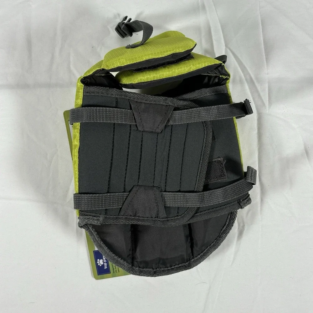 Top Paw Lime Green Gray Dog Life Jacket XS Flotation Vest 5-15 lbs